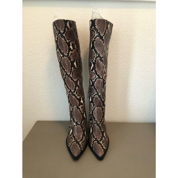 Vince Camuto Gravana Snakeskin Knee High Boots - 5 1/2 M - Picture 5 of 12